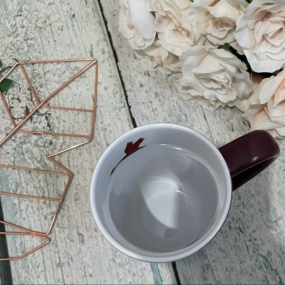 Davids tea Nordic mug flying Geese burgundy birds ceramic cup Canada goose red - Picture 4 of 5